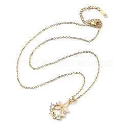 Colliers avec pendentif en résine et micro pavé de zircones cubiques&nbsp;NJEW-D288-02G