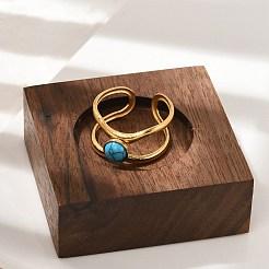 Кольца из натуральной бирюзы RJEW-Q006-01F-G