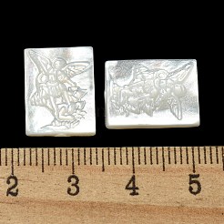 Geschnitzte natürliche weiße Muschel-Cabochons&nbsp;SSHEL-N038-07-03