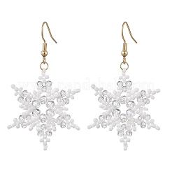 Серьги-подвески в форме снежинок из нержавеющей стали 304 EJEW-MZ00537-02