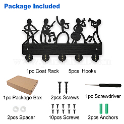 Настенные вешалки из дерева и железа HJEW-WH0055-117