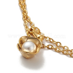 PVD вакуумное покрытие 304 нержавеющая сталь тросовые цепи многорядный браслет на ногу AJEW-A036-11G