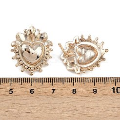 Латунные серьги-гвоздики в форме сердца EJEW-Z131-01KCG
