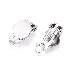 Boucles d'oreilles à clip en acier inoxydable 304&nbsp;STAS-WH0047-120P