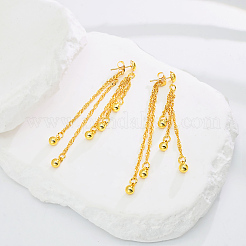 Модные латунные круглые серьги-гвоздики с кисточками MY1502