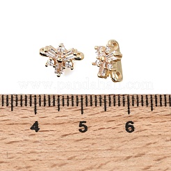Messing-Mikropavé-Blumenabstandshalter mit klaren Zirkonia-Steinen und 2-Schleife&nbsp;KK-C258-08LG