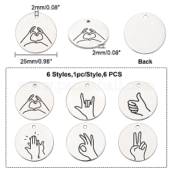 Подвески из хирургической нержавеющей стали 316 STAS-FH0001-30P