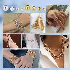 8 стиль латунные гладкие круглые бусины&nbsp;KK-PH0013-53