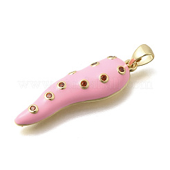 Pendentifs avec zircon cubiques à micro-pavés en laiton&nbsp;KK-C255-07G-02