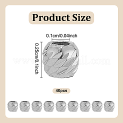 40 шт. 925 бусины из стерлингового серебра с родиевым покрытием STER-GO0001-49