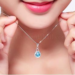 Изысканный кулон из латуни в форме капли с кубическим цирконием ZIRC-EE0001-001P