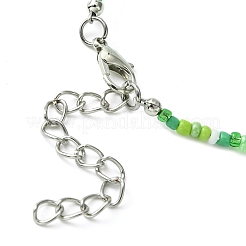 Braccialetto con ciondolo a forma di fiore in lega con catene di perline di vetro da donna&nbsp;BJEW-JB09681