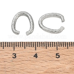 エンボス加工が施された304ステンレス鋼製クイックリンクコネクター  ステンレス鋼色  12.5x11x2mm  インナーサイズ：8.5x6.5mm&nbsp;SA-CBA97DF-14P