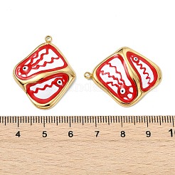 304 Edelstahl-Emaille-Anhänger&nbsp;STAS-T076-06G-03