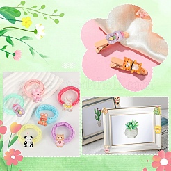 50 шт. 5 стиля смоляных кабошонов в виде животных из мультфильмов&nbsp;CRES-YW0002-43