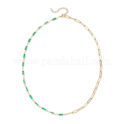 Цепочка-скрепка из латунного стекла с прямоугольными звеньями NJEW-JN05537