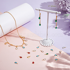 48шт 6 цвета стеклянные подвески KK-PH0010-45