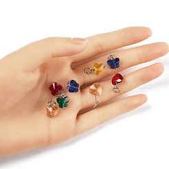 16 шт. 8-х цветные граненые прозрачные стеклянные подвески&nbsp;GLAA-FP0001-14