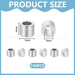 150 шт. разделительные бусины из нержавеющей стали 304&nbsp;STAS-UN0057-66