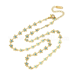 Ожерелья из цветочной цепочки из нержавеющей стали 304 для женщин&nbsp;LS-NJEW-M107-01G