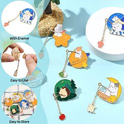 6 шт. 6 стиля цинковый сплав эмалированные булавки в виде животных для рыбалки JEWB-CJ0001-56