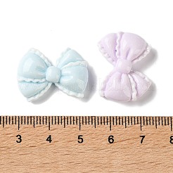 オペーク樹脂カボション  リボンと水玉模様  ミックスカラー  17.5~18x23.5~24x7~7.5mm&nbsp;RESI-F078-02