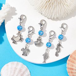 Подвесные украшения из акрила из сплава HJEW-JM01843