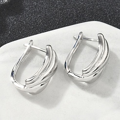 Прямоугольные серьги-кольца из латуни&nbsp;EJEW-D320-21P