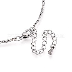 Ожерелья из прямоугольной цепочки из нержавеющей стали 304 с кристаллами и стразами NJEW-T016-07S