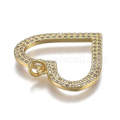 Латунные микропаве прозрачные подвески с фианитом ZIRC-A011-14G