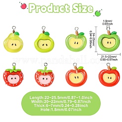 40шт 8 стиля непрозрачные подвески из смолы&nbsp;RESI-CJ0004-60