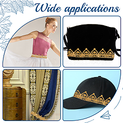 Утюжить/пришить полиэстеровую кружевную ленту с цветочной вышивкой&nbsp;SRIB-WH0026-32B