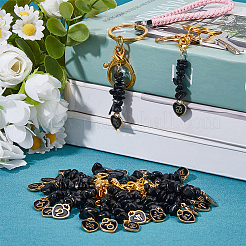 24 шт. 12 стиля бусины из натурального обсидиана&nbsp;HJEW-FH00067