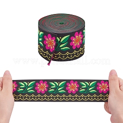 Ruban de polyester brodé&nbsp;SRIB-WH0006-11