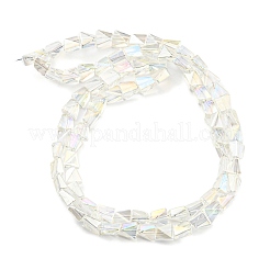 Прозрачные стеклянные бусины с гальваническим покрытием ab&nbsp;EGLA-G037-06A-AB01