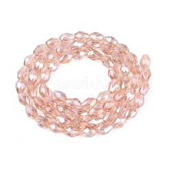 Transparentes perles de verre de galvanoplastie brins&nbsp;EGLA-N013-T4mm-B29