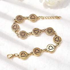 12 bracelet à maillons en acier inoxydable 304 Constellations&nbsp;BJEW-I239-01G-02
