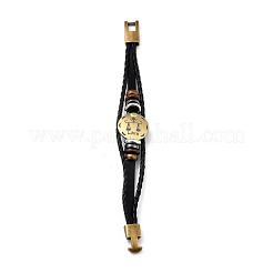 Bracelets rétro de multi-brins en cuir tressé avec cordon&nbsp;BJEW-L616-20I