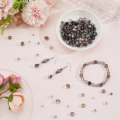 114шт прозрачные гальванические стеклянные бусины&nbsp;GLAA-PA0001-17D