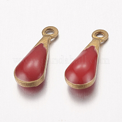 Античная позолоченная латунная эмалевая капля&nbsp;X-KK-Q571-01G