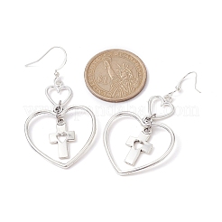 Lega del cuore orecchini pendenti&nbsp;EJEW-JE05534-01