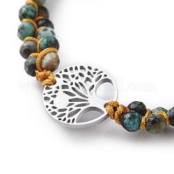 Pulseras de cuentas trenzadas de hilo de nylon ajustable&nbsp;BJEW-JB04690-01