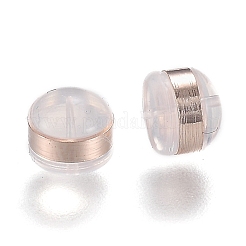 真鍮製リングシリコンイヤーナット  ピアスバックキャッチ  ローズゴールド  5.7x5.7x4.5mm  穴：1mm&nbsp;SIL-N003-03RG