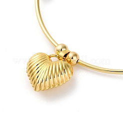 Collane con ciondolo a cuore in ottone placcato a cremagliera per donna&nbsp;NJEW-C059-01G-01