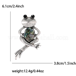 Броши из цинкового сплава со стразами в виде лягушки PW-WGC7876-01