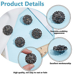 4 шт. пуговицы из сплава с двумя отверстиями и стеклянной ножкой FIND-DR0002-01B