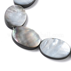 Нити бусин из натуральной черной ракушки для губ BSHE-D300-02-18x25mm