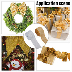 2 рулон 2-х цветных блестящих полиэстеровых репсовых лент OCOR-AR0001-55