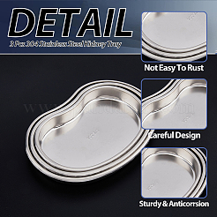 3 шт. 3-х стилистический хирургический лоток из нержавеющей стали марки 304 AJEW-BC0004-15