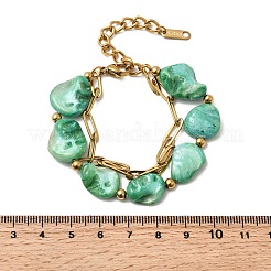 Двухслойные браслеты из нержавеющей стали 304 и окрашенных натуральных ракушек BJEW-G763-06G